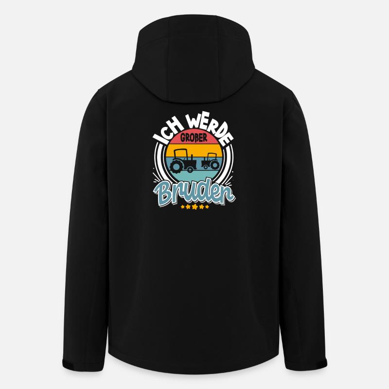 Ich Werde Großer Bruder Traktor - Recycelte Männer Softshell-Jacke von Stanley/Stella - Schwarz