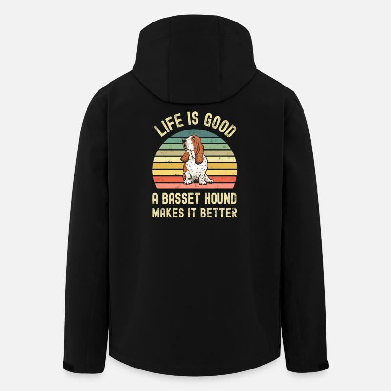 Hund Basset Hound - Recycelte Männer Softshell-Jacke von Stanley/Stella - Schwarz