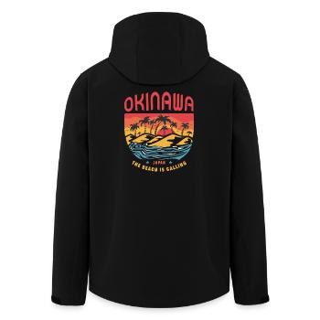 Design de plage d'Okinawa au Japon - Veste softshell homme en polyester recyclé Stanley/Stella - noir - Dos - AI Model Male 185 light (185cm)