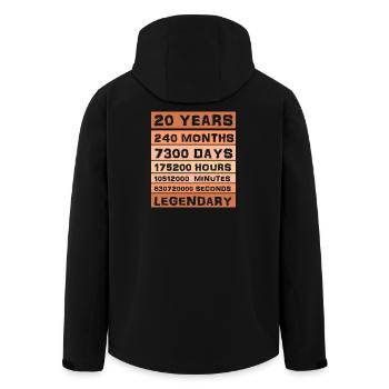 20 Years Legendary - Jubiläum, Jahrestag, Firma - Recycelte Männer Softshell-Jacke von Stanley/Stella - Schwarz - Hinten - AI Model Male 185 light (185cm)