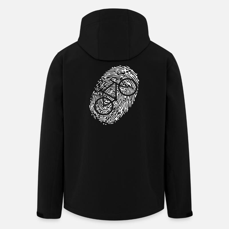 Empreinte digitale du vélo - Veste softshell homme en polyester recyclé Stanley/Stella - noir