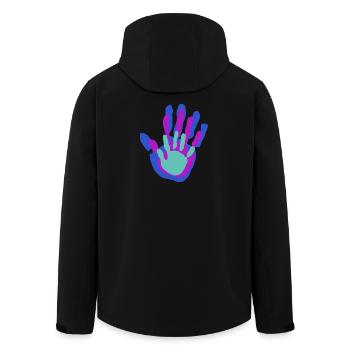 Mama, Papa und Ich Handflächen - Recycelte Männer Softshell-Jacke von Stanley/Stella - Schwarz - Hinten - AI Model Male 185 light (185cm)
