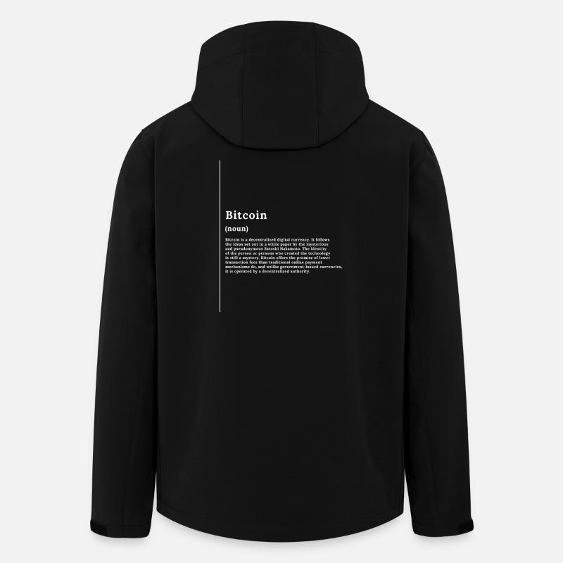 Bitcoin Monochrome Glyph Tee - Men’s Recycled Softshell Jacket by Stanley/Stella - black