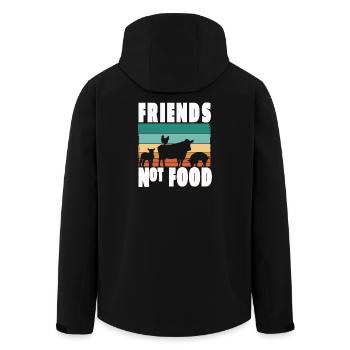 Vegan Vegetarisch Friends not Food Tierschutz - Recycelte Männer Softshell-Jacke von Stanley/Stella - Schwarz - Hinten - AI Model Male 185 light (185cm)