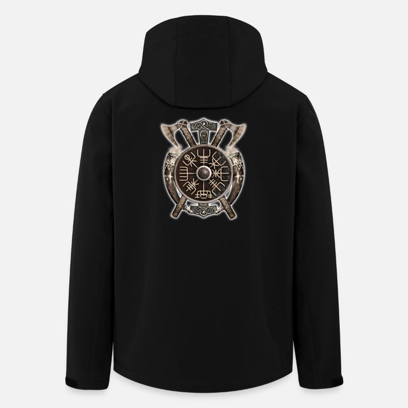 Bouclier Runique Nordique - Veste softshell homme en polyester recyclé Stanley/Stella - noir