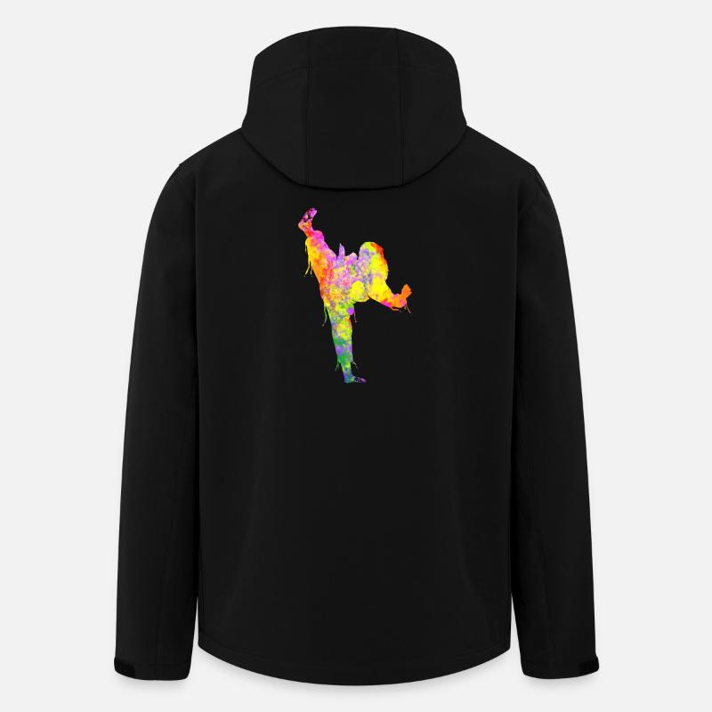 Tae Kwon Do Karate Bunte Silhouette für Mädchen - Recycelte Männer Softshell-Jacke von Stanley/Stella - Schwarz