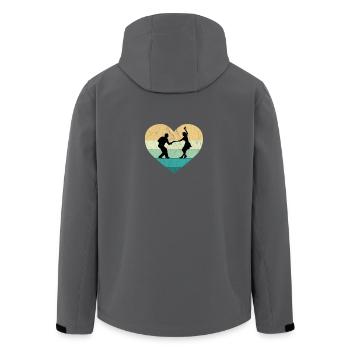 I love Rock'n Roll Tanzpaar Retro Herz - Recycelte Männer Softshell-Jacke von Stanley/Stella - Anthrazit - Hinten - AI Model Male 185 light (185cm)