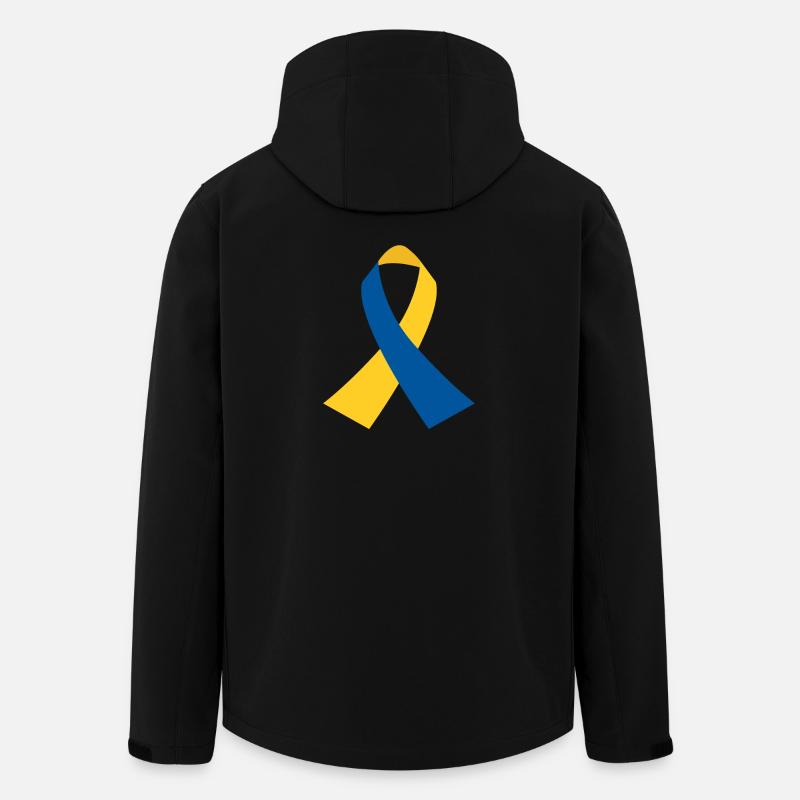 BlauGelb Ribbon Symbol - Recycelte Männer Softshell-Jacke von Stanley/Stella - Schwarz