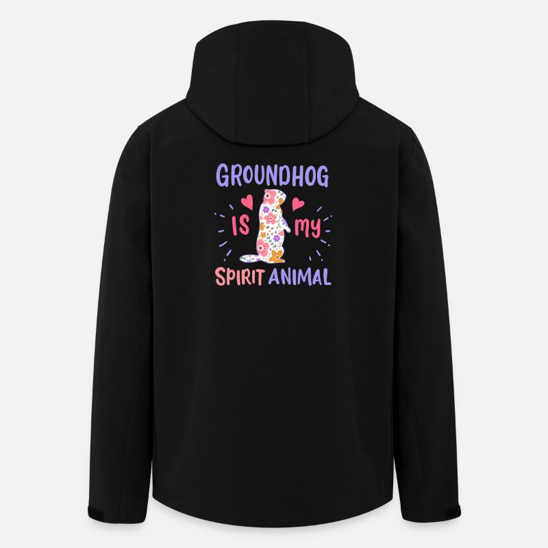 Murmeltier Krafttier - Recycelte Männer Softshell-Jacke von Stanley/Stella - Schwarz