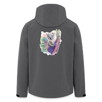 Koala | Koala bear - Men’s Recycled Softshell Jacket by Stanley/Stella - anthracite - Back - AI Model Male 185 light (185cm)