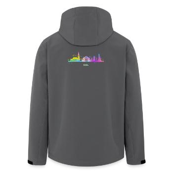 Kiel Skyline Bunt Kieler Norddeutschland - Recycelte Männer Softshell-Jacke von Stanley/Stella - Schwarz - Hinten - AI Model Male 185 light (185cm)