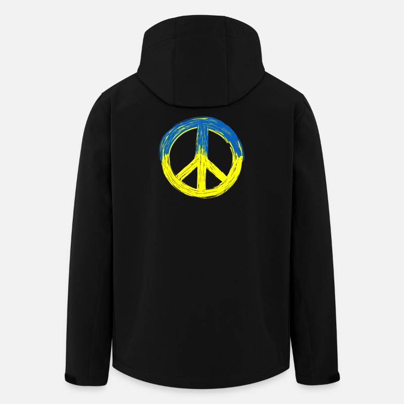 Paix pour l’Ukraine - Veste softshell homme en polyester recyclé Stanley/Stella - noir