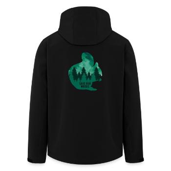 Environmental Protection Squirrel Climate Change - Men’s Recycled Softshell Jacket by Stanley/Stella - black - Back - AI Model Male 185 light (185cm)