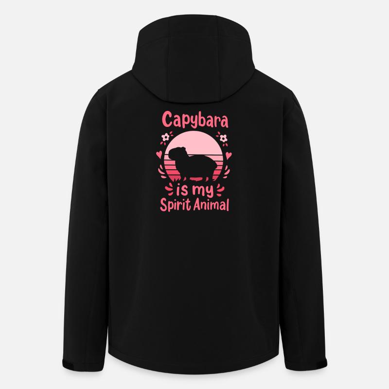 Capybara Krafttier - Recycelte Männer Softshell-Jacke von Stanley/Stella - Schwarz