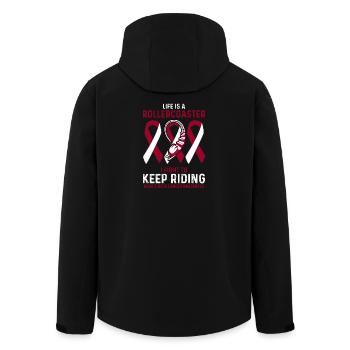 Kopf und Hals Krebs Cancer Rot Weiß Rollercoaster - Recycelte Männer Softshell-Jacke von Stanley/Stella - Schwarz - Hinten - AI Model Male 185 light (185cm)