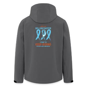 Prostata Krebs Cancer Hellblau Rollercoaster - Recycelte Männer Softshell-Jacke von Stanley/Stella - Schwarz - Hinten - AI Model Male 185 light (185cm)