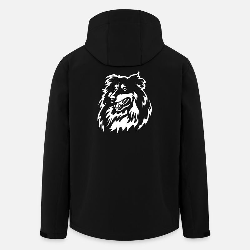 Sheltie Kopf "Black Edition" - Recycelte Männer Softshell-Jacke von Stanley/Stella - Schwarz