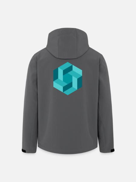 Abstract geometry in blue - Men’s Recycled Softshell Jacket by Stanley/Stella - black