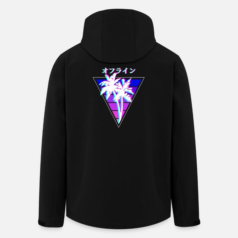 Vaporwave Offline Palmen - Recycelte Männer Softshell-Jacke von Stanley/Stella - Schwarz