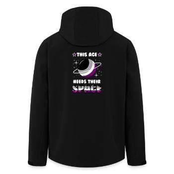 This Ace Needs Their Space Ace Pride - Men’s Recycled Softshell Jacket by Stanley/Stella - black - Back - AI Model Male 185 light (185cm)