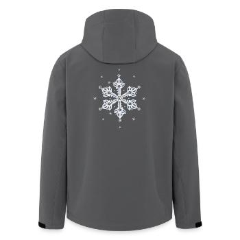 Schneeflocke Eiskristall - Recycelte Männer Softshell-Jacke von Stanley/Stella - Anthrazit - Hinten - AI Model Male 185 light (185cm)