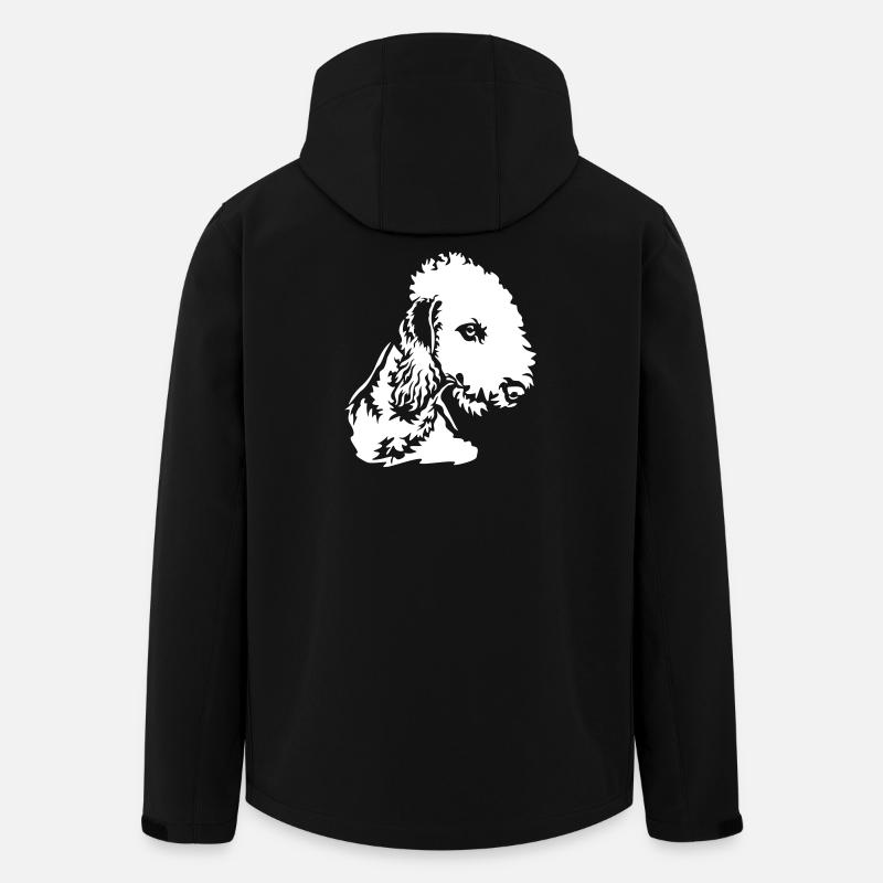 Bedlington Terrier Kopf "Black Edition" - Recycelte Männer Softshell-Jacke von Stanley/Stella - Schwarz