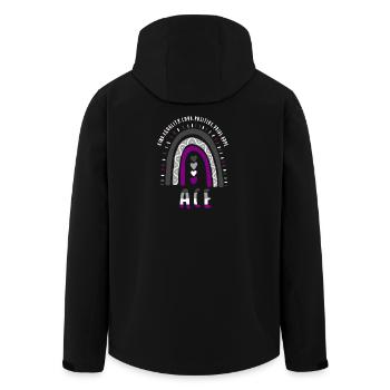 Ace Pride Boho Rainbow - Men’s Recycled Softshell Jacket by Stanley/Stella - black - Back - AI Model Male 185 light (185cm)