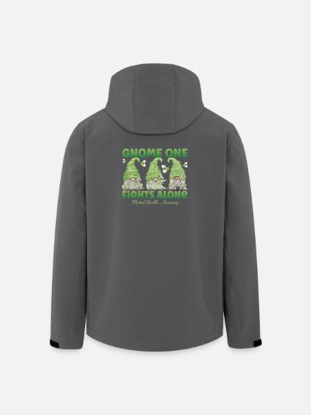 Gnome One Fights Alone Mental Health - Men’s Recycled Softshell Jacket by Stanley/Stella - black