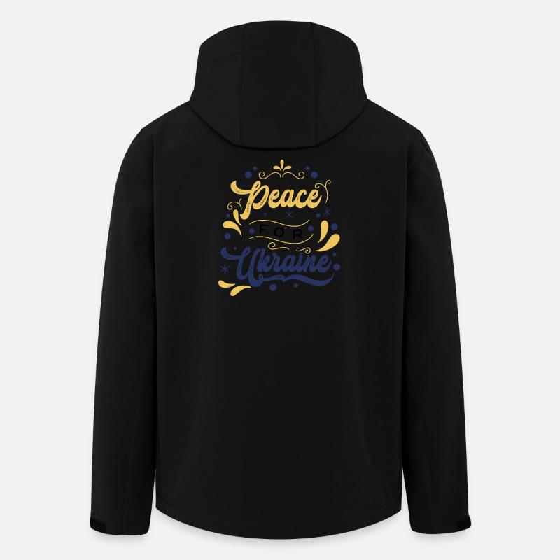 Peace Message Ukraine Illustration - Men’s Recycled Softshell Jacket by Stanley/Stella - black