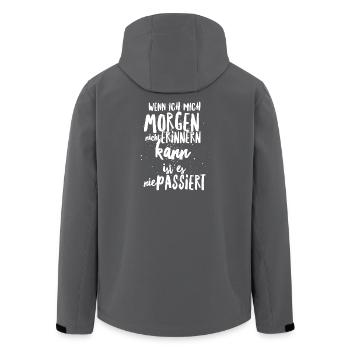 Alkohol Saufspruch Malle Party - Recycelte Männer Softshell-Jacke von Stanley/Stella - Anthrazit - Hinten - AI Model Male 185 light (185cm)