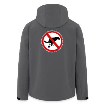 Panneau d’interdiction de merde pour chiens - Veste softshell homme en polyester recyclé Stanley/Stella - charbon - Dos - AI Model Male 185 light (185cm)