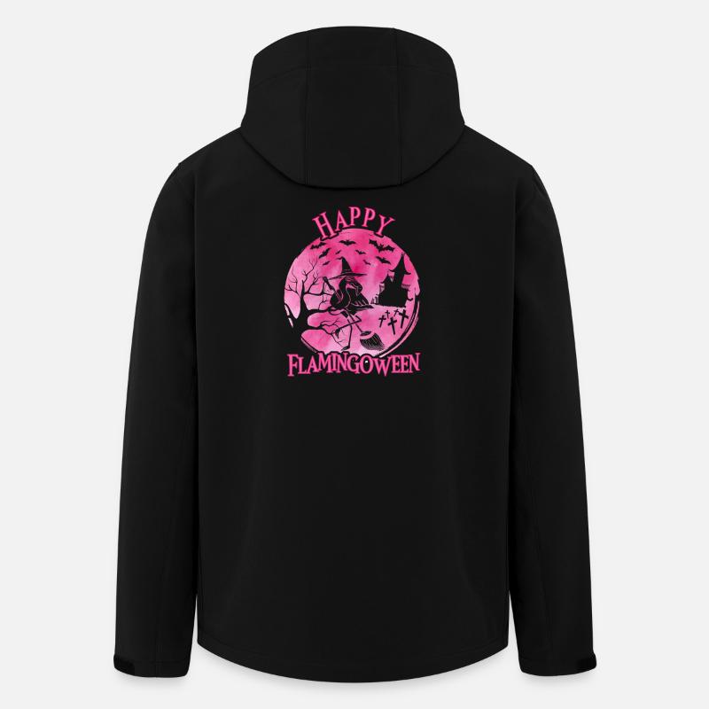 Flamingoween Flamingo Mit Besen - Recycelte Männer Softshell-Jacke von Stanley/Stella - Schwarz