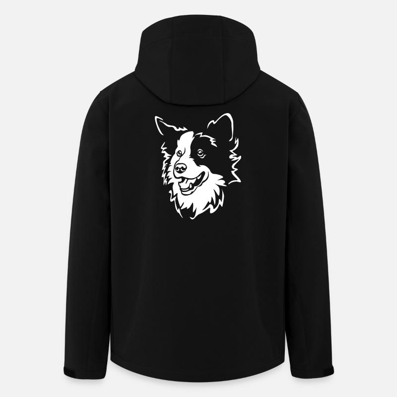 Border Collie Kopf "Black Edition" - Recycelte Männer Softshell-Jacke von Stanley/Stella - Schwarz