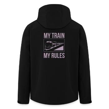 Train driver sayings my train my rules - Men’s Recycled Softshell Jacket by Stanley/Stella - black - Back - AI Model Male 185 light (185cm)