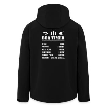 BBQ TIMER Grillen Lustige Grill - Recycelte Männer Softshell-Jacke von Stanley/Stella - Schwarz - Hinten - AI Model Male 185 light (185cm)