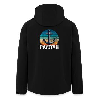 Papitän und Anker - für den besten Papa der Welt - Recycelte Männer Softshell-Jacke von Stanley/Stella - Schwarz - Hinten - AI Model Male 185 light (185cm)
