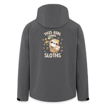 Cette fille aime les paresseux - Veste softshell homme en polyester recyclé Stanley/Stella - noir - Dos - AI Model Male 185 light (185cm)