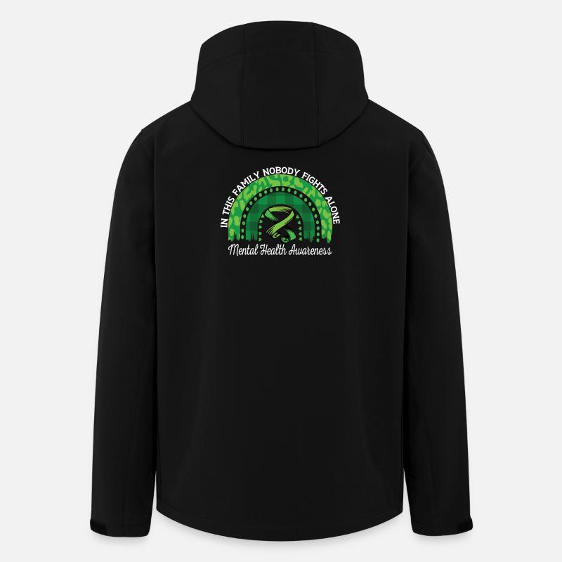 Mental Health Awareness Rainbow Green - Men’s Recycled Softshell Jacket by Stanley/Stella - black