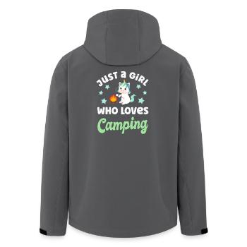 Camping Campen - Men’s Recycled Softshell Jacket by Stanley/Stella - anthracite - Back - AI Model Male 185 light (185cm)