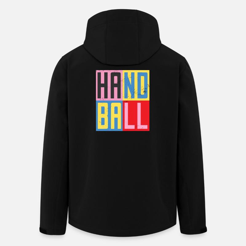 handball design - Men’s Recycled Softshell Jacket by Stanley/Stella - black