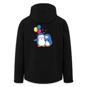 Pingouins avec ballons - Veste softshell homme en polyester recyclé Stanley/Stella - noir - Dos - AI Model Male 185 light (185cm)