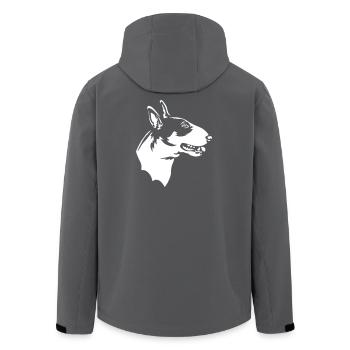 Bull Terrier Head "Black Edition" - Men’s Recycled Softshell Jacket by Stanley/Stella - anthracite - Back - AI Model Male 185 light (185cm)
