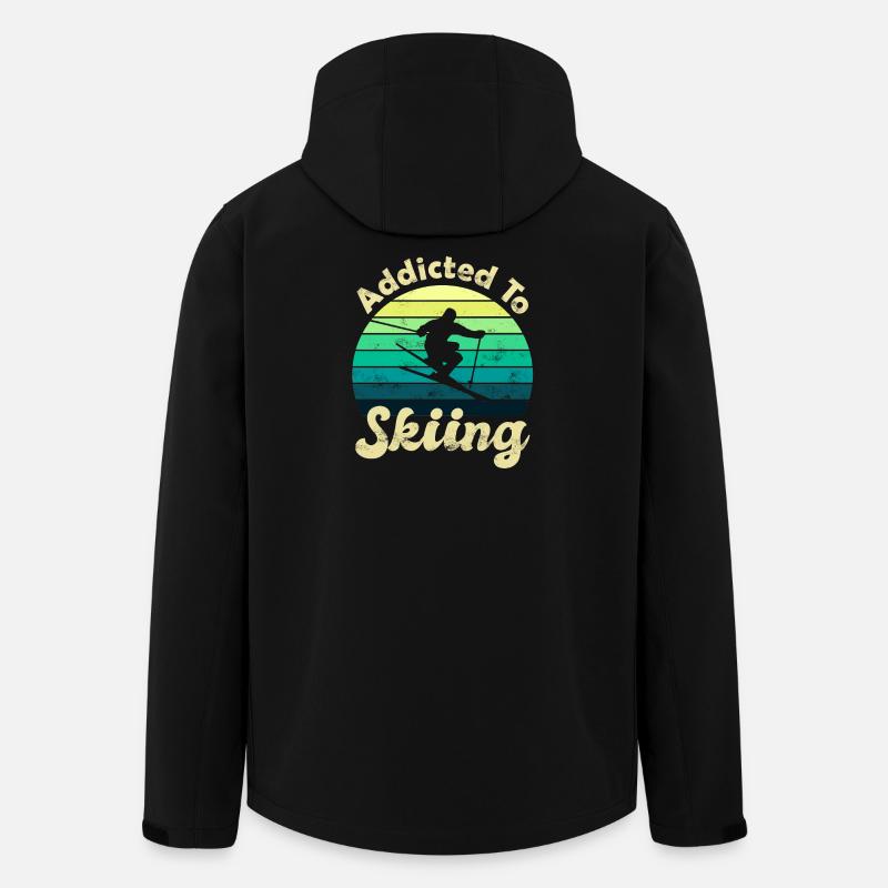 Skiing Skier Skier Ski - Men’s Recycled Softshell Jacket by Stanley/Stella - black