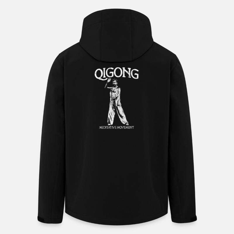 Mouvement méditatif Qigong - Veste softshell homme en polyester recyclé Stanley/Stella - noir