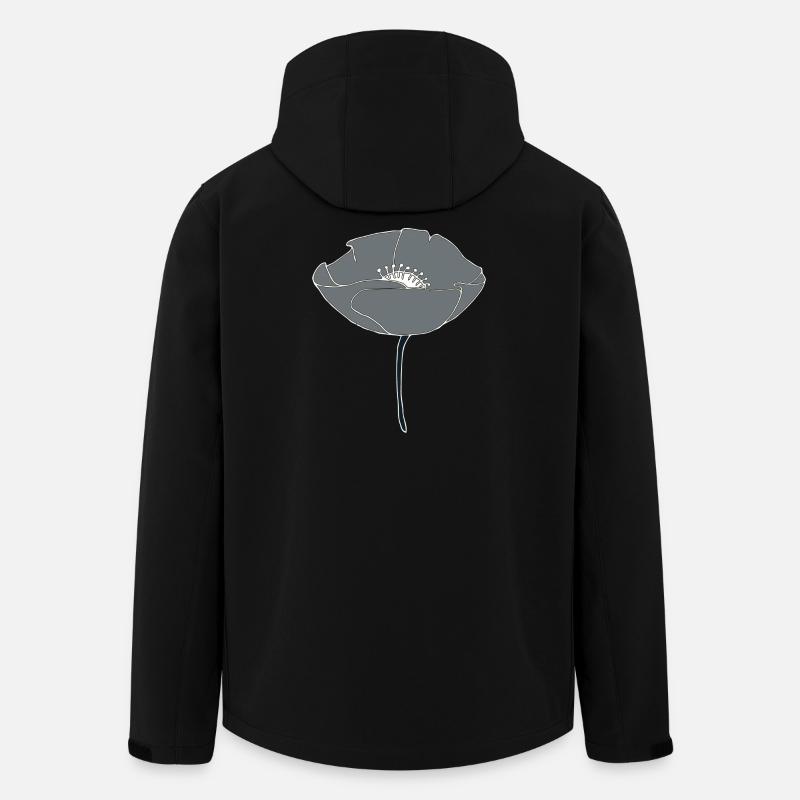 gris coquelicot - Veste softshell homme en polyester recyclé Stanley/Stella - noir