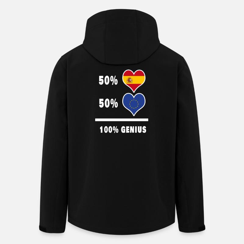 L'Europe et l'Espagne génie / cadeau - Veste softshell homme en polyester recyclé Stanley/Stella - noir