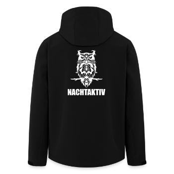 Nachtaktiv Eule DJ Streetwear Statement - Recycelte Männer Softshell-Jacke von Stanley/Stella - Schwarz - Hinten - AI Model Male 185 light (185cm)