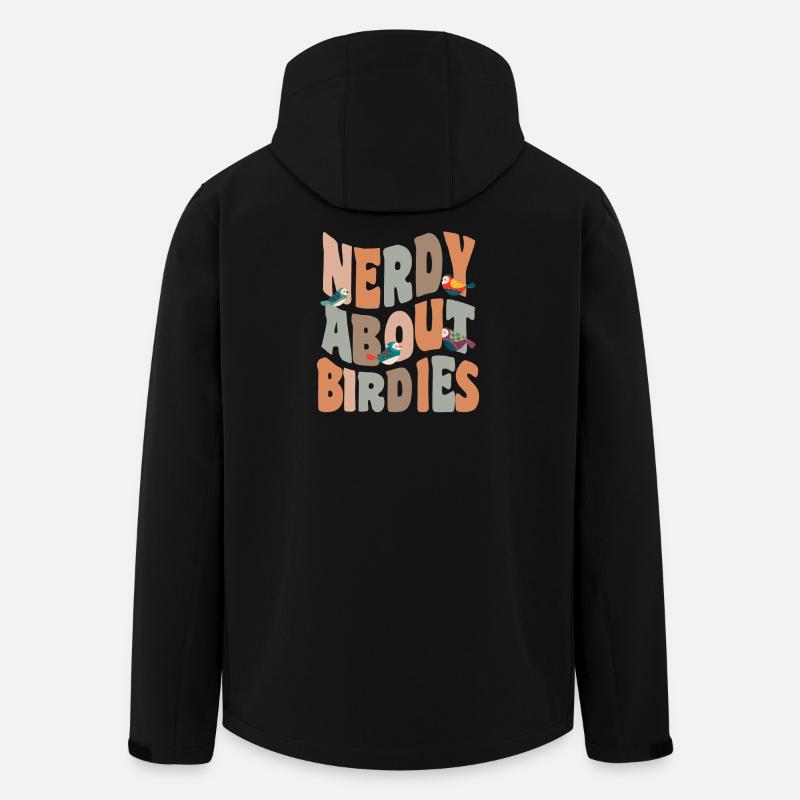 Vögel nerdig über Birdies - Recycelte Männer Softshell-Jacke von Stanley/Stella - Schwarz