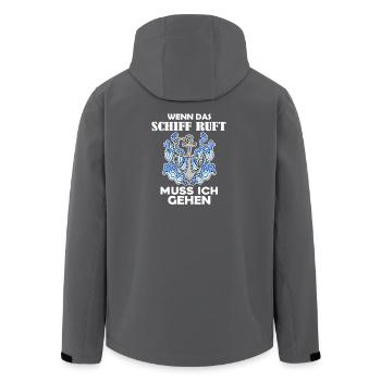 Schiff Schifffahrt - Recycelte Männer Softshell-Jacke von Stanley/Stella - Anthrazit - Hinten - AI Model Male 185 light (185cm)