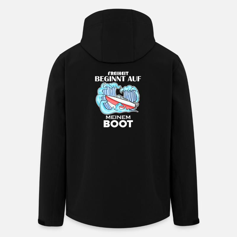Motorboot Kapitän Boot Geschenk - Recycelte Männer Softshell-Jacke von Stanley/Stella - Schwarz